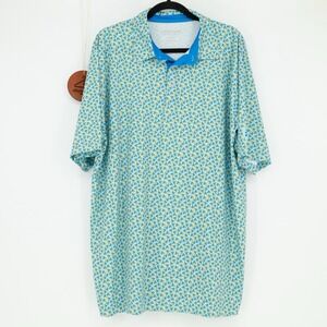 Eversole Run Short Sleeve Polo Shirt Mens Size 2X All Over Print Company Logo